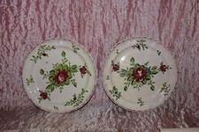 coppia piatti  maiolica alla rosa marchio rombo e V cm. 22 (12) V3 plates  °
