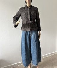 GIORGIO ARMANI GIACCA TWEED GRIGIO taglia IT 40 UK 8/10 