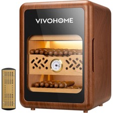 Humidor per Sigari Elettrico 21L 200 Pezzi Scaffali in Legno di Cedro Spagnolo con Luce per Uomo