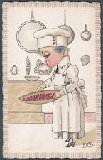 PIPPO Illustratore 01 CUOCHI CUOCO CUOCA CIBO CUCINA Cartolina