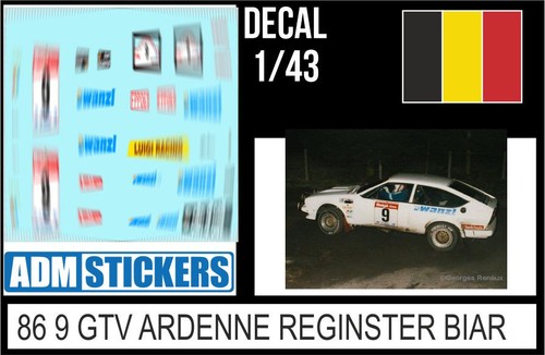 Decal 43 rally ardenne - 1/43,