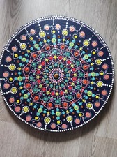 MEONI QUADRI   MANDALA ZEN ACRILICO 40•40 Dipinto A Mano  PUNTILISMO ETNICO yoga