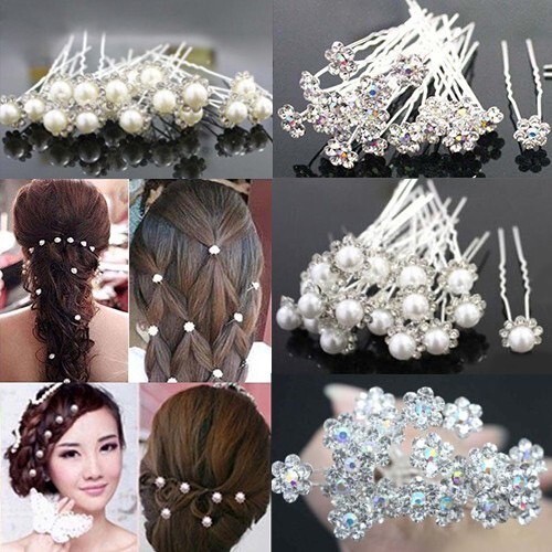 Pezzi forcine strass perle - pezzi,