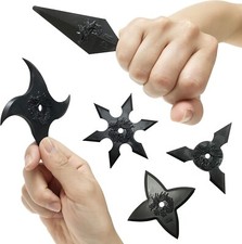 Set Arma Ninja 5 Pezzi Gomma Kunai & Shuriken Cosplay Giocattolo Sicuro Giapp...