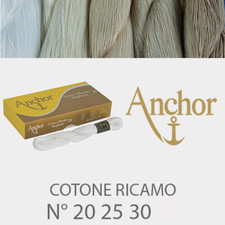 COTONE RICAMO MAGLIERIA ANCHOR N° 20 25 30 35 RICAMO BIANCO ECRÙ 387 388 926