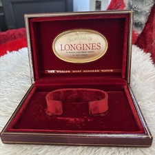 Orologio da polso vintage anni '60 Longines Burgandy scatola vuota Ror 6,1/4 x 4,3/4 x 2"