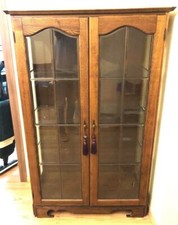 Mobile cristalliera in arte povera - legno e cristallo, 2 porte - OTTIMO !!!