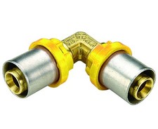 RACCORDO CURVO INTERMEDIO PER TUBO MULTISTRATO A PRESSARE PER GAS MODELLO  AL...