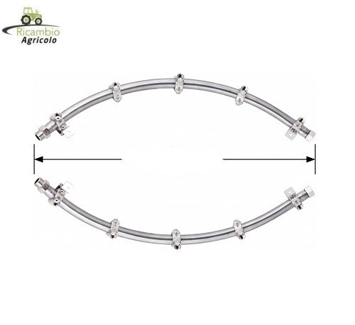 Coppia aste curve acciaio inox - coppia,