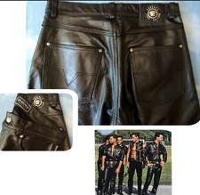 TROUSERS leather man 90's VERSACE Jeans Couture made in Italy TG 33- 47 circa M