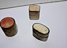 3 piccole scatoline in argento e osso anni '80