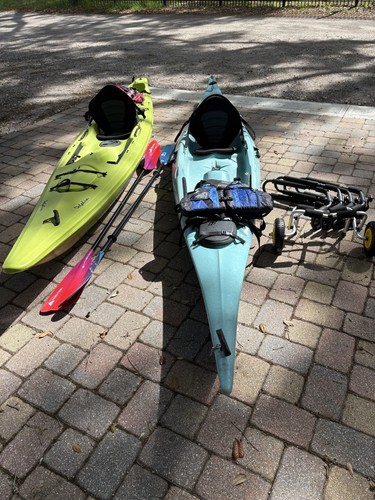 Two used sit top kayaks - sit, kayaks.