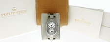 Philip Stein Signature 32mm x 48mm Stainless Steel Dual Time Zone Quartz Watch