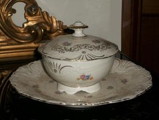 Piatto tortiera torta + porta dolci centrotavola ceramica porcellana Bavaria '50