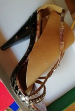 Scarpe Donna Sandali Gioiello Decoltè Spuntati Tacco a Spillo Alto 12cm num 36