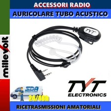 AURICOLARE GOLA MICROFONO TYT MD380 MD390 TH-UV8000 A TUBO ACUSTICO BODY GUARD
