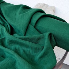 Tessuto Lino Verde Pavone da