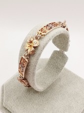 Bracciale Antico Vintage Filigrana Argento 800 donna Fiori Placcato Oro 18 Kt?