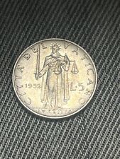 CITTA' DEL VATICANO 5 LIRE 1952 - LA PRUDENZA  VALORE - PIUS XII Vatikan State