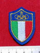Bandiera Italiana  Stella e Cerchi Olimpici- Toppa ricamata- mm. 55 x 35