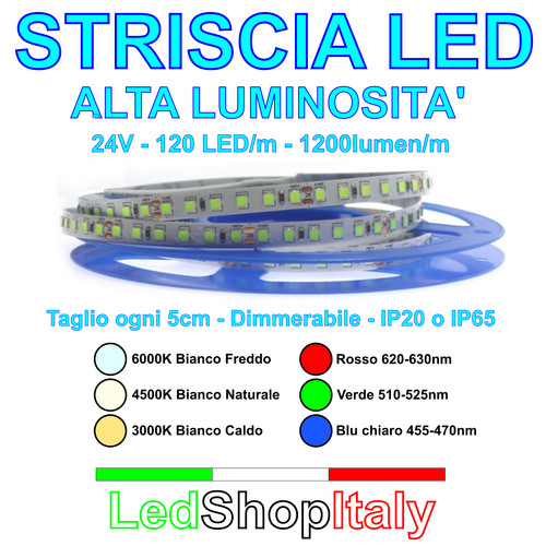 Strisce led 24v - strisce, 120led/m