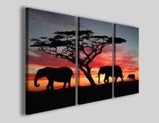 Quadri etnici e africani Group of elephant in Africa stampe