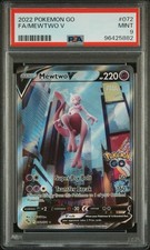 2022 POKEMON GO #072 FA/MEWTWO V PSA 9 COME NUOVO