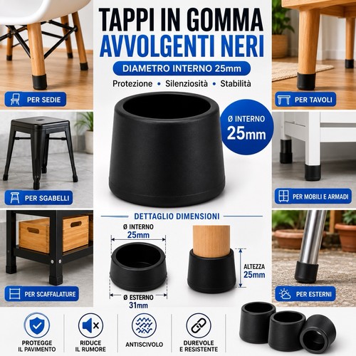 Tappo tondo nero - tappo,