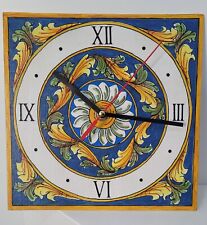 Artigianato siciliano Orologio da muro tipo ceramica di Caltagirone 