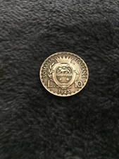Moneta 10 lire 1925 Somalia italiana Regno Italia Vitt. Em. 3 RIPRODUZIONE /coin