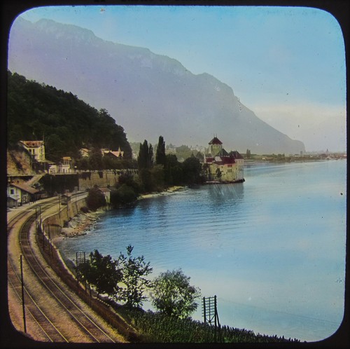 Glass magic lantern slide - glass,