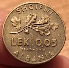 Moneta 0.05 Lek 1940, Albania, Ottime Condizioni, Rif. 5632