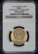 1919 Messico oro 20 pesos NGC