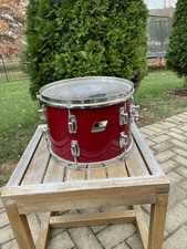 Vintage Red Ludwig Rocker 13 pollici Tom Drum 6 anse nero bianco distintivo BELLO