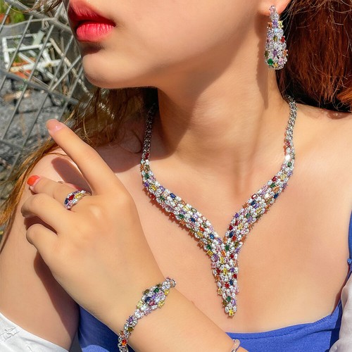 Collana zirconi placcati