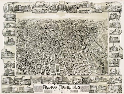 Poster the boston suburbs - -,