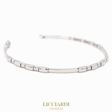 Bracciale uomo fantasia semi rigida oro bianco 18kt
