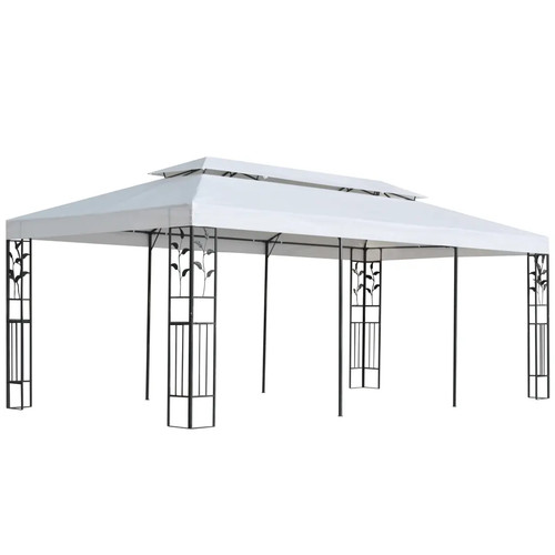 Vidaxl gazebo x19 7 white - vidaxl, 9.8'x19.7'white