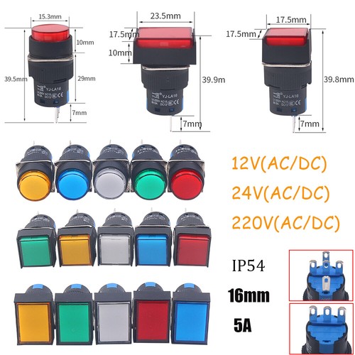 Interruttore pulsante 16mm - pulsante,