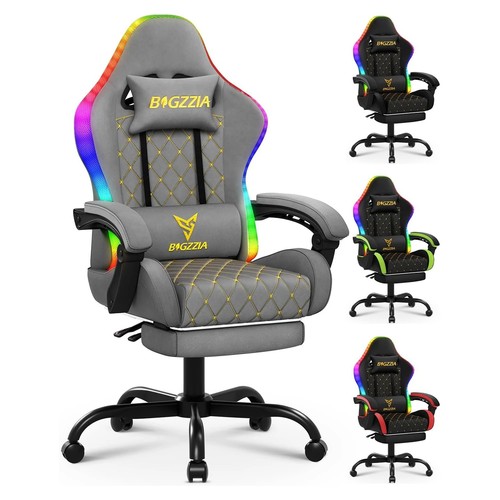 Sedia gaming rgb pelle - pelle, corsa