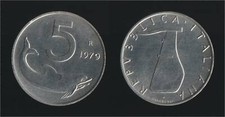5 LIRE 1979 DELFINO E TIMONE -