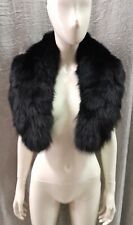 collo stola scialle vera pelliccia di volpe nera