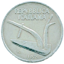 MONETA ITALIA 1974 10 Lire KM#