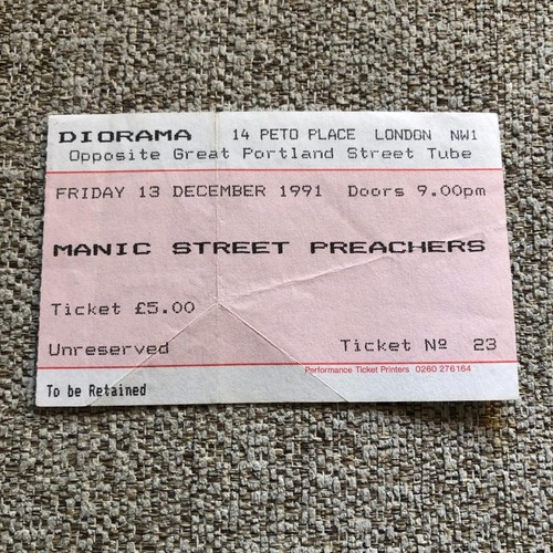 Manic street preachers ticket - manic,