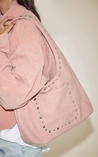 Power Pink Faux Suede Studded