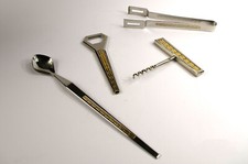 ART DECO' - Set 4 pezzi Bar drink Fribal acciaio inox 18/8 - Anni '60 - RARE