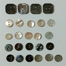 25 Bottoni Madreperla Vintage Anni 70 Lotto Vario