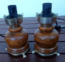 Coppia Lampade Lumi Abajur in Legno Vintage come da foto