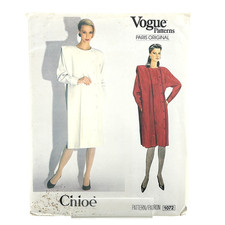 Abito Vogue Paris originale modello Chloe 1072 vestibilità ampia non tagliato FF taglia 12