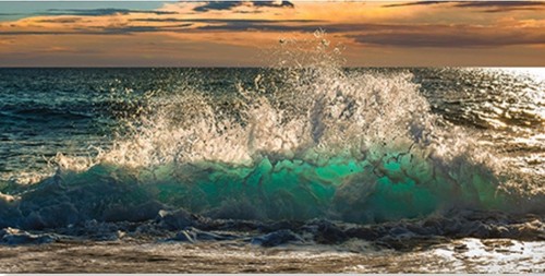 Quadro mareggiata tramonto - quadro,